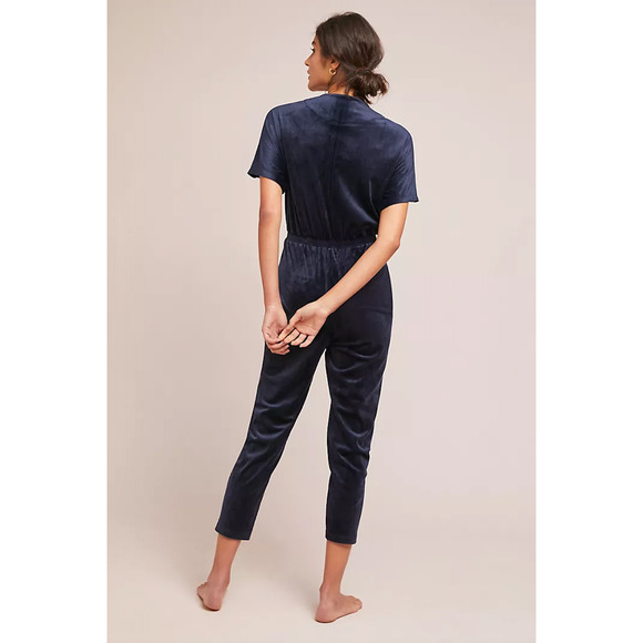 Anthropologie Saturday Sunday Velour Jumpsuit in Navy, Size Small - Picture 13 of 15